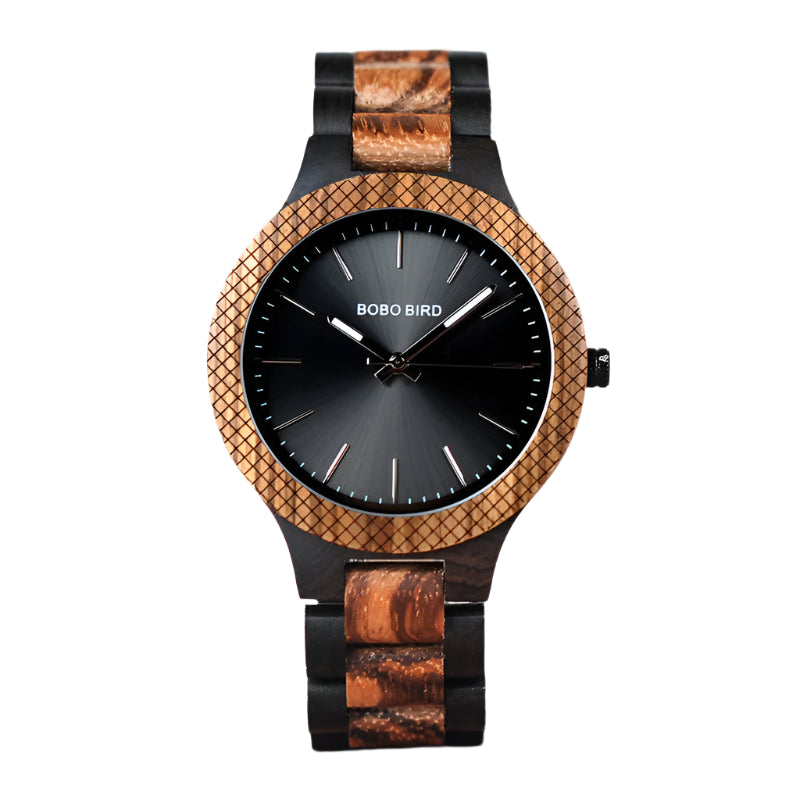 BOBO BIRD Houten Quartz Horloge Horloges met Lichtgevende Wijzers in Houten Modieus Waterdicht Quartz Horloge 