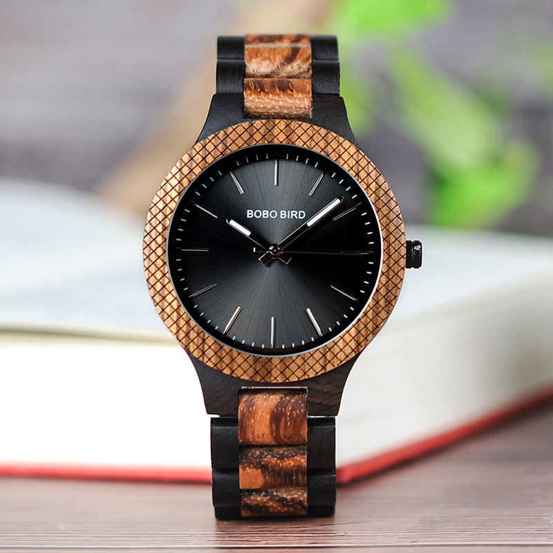 BOBO BIRD Houten Quartz Horloge Horloges met Lichtgevende Wijzers in Houten Modieus Waterdicht Quartz Horloge 