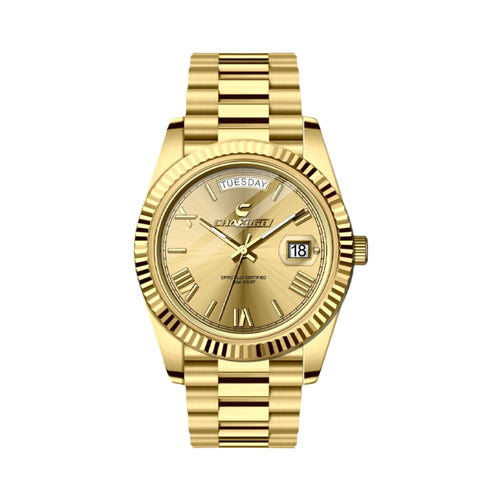CHAXIGO Men's Watch Steel Three Hands Large Dial with Date Luminous Waterproof Quartz Watch - Acquisti Online