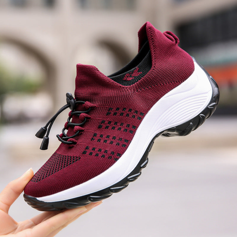Women's Spring And Summer New Casual Flying Knit Sneakers - Acquisti Online