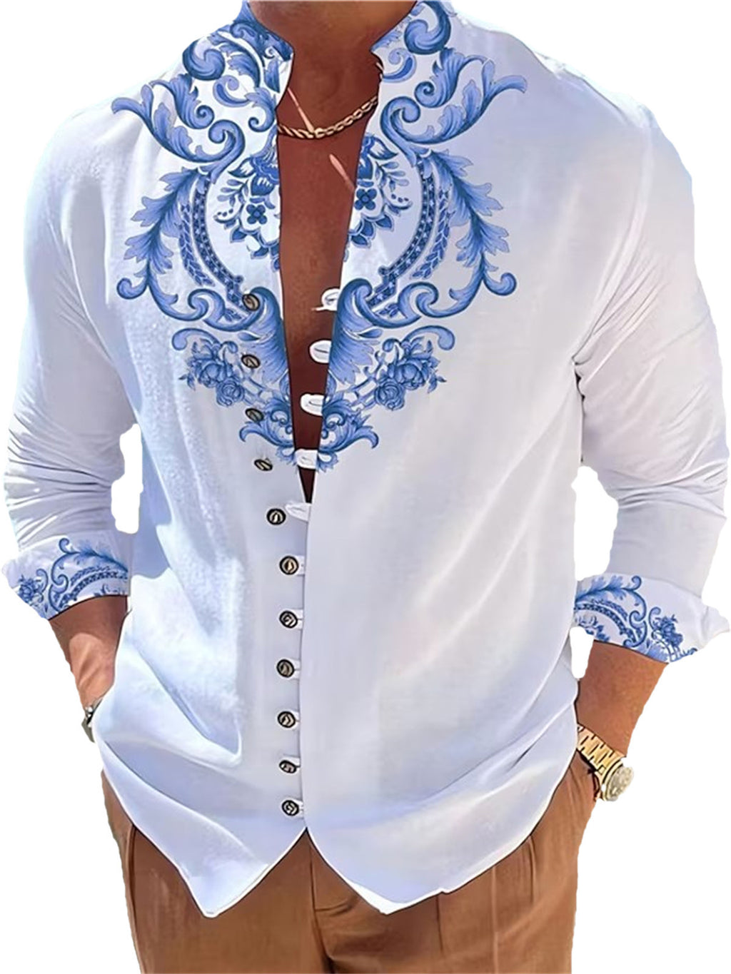 3D Printed Shirt Cardigan Casual Top Men's Shirt