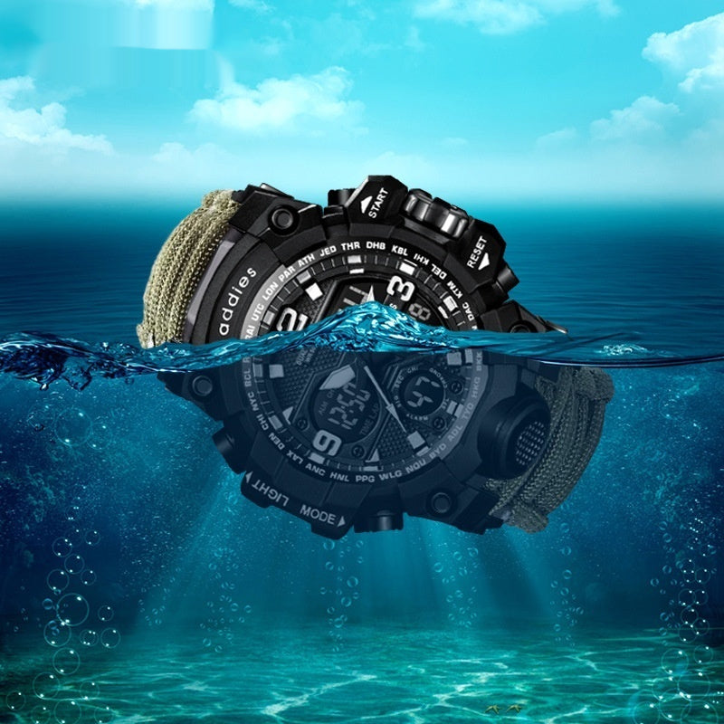 ADDIES Multifunctional Survival Watch Waterproof Military Bracelet Emergency Gear for Camping Hiking Watch