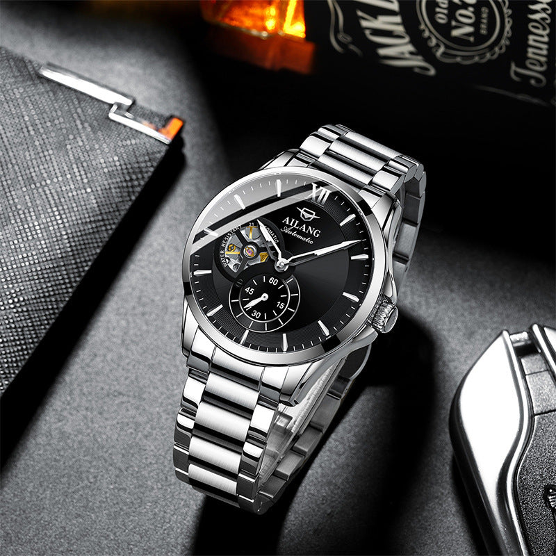 AILANG Men's Business Casual Fashion Watch Automatic Mechanical Movement Watch Waterproof Steel Band Man Watch - Acquisti Online
