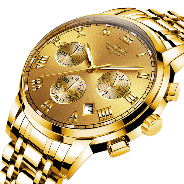 Men's personality fashion trend casual waterproof moon phase quartz watch