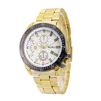 Stalen bandhorloge met enkele kalender en quartzhorloge