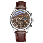 WOKAI High Quality Classic Men's Quartz Watch Fashion Casual Luminous Belt Retro Waterproof Sports Business Watch