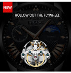 AILANG Men's Automatic Watch Leather Band Waterproof Mechanical Movement Watch Man Business Casual Watch
