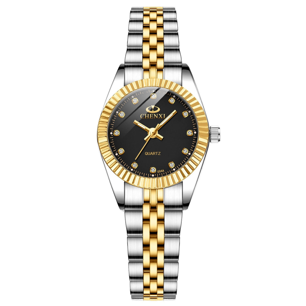 Men's and women's Quartz Rhinestone Simple Steel Belt Watch