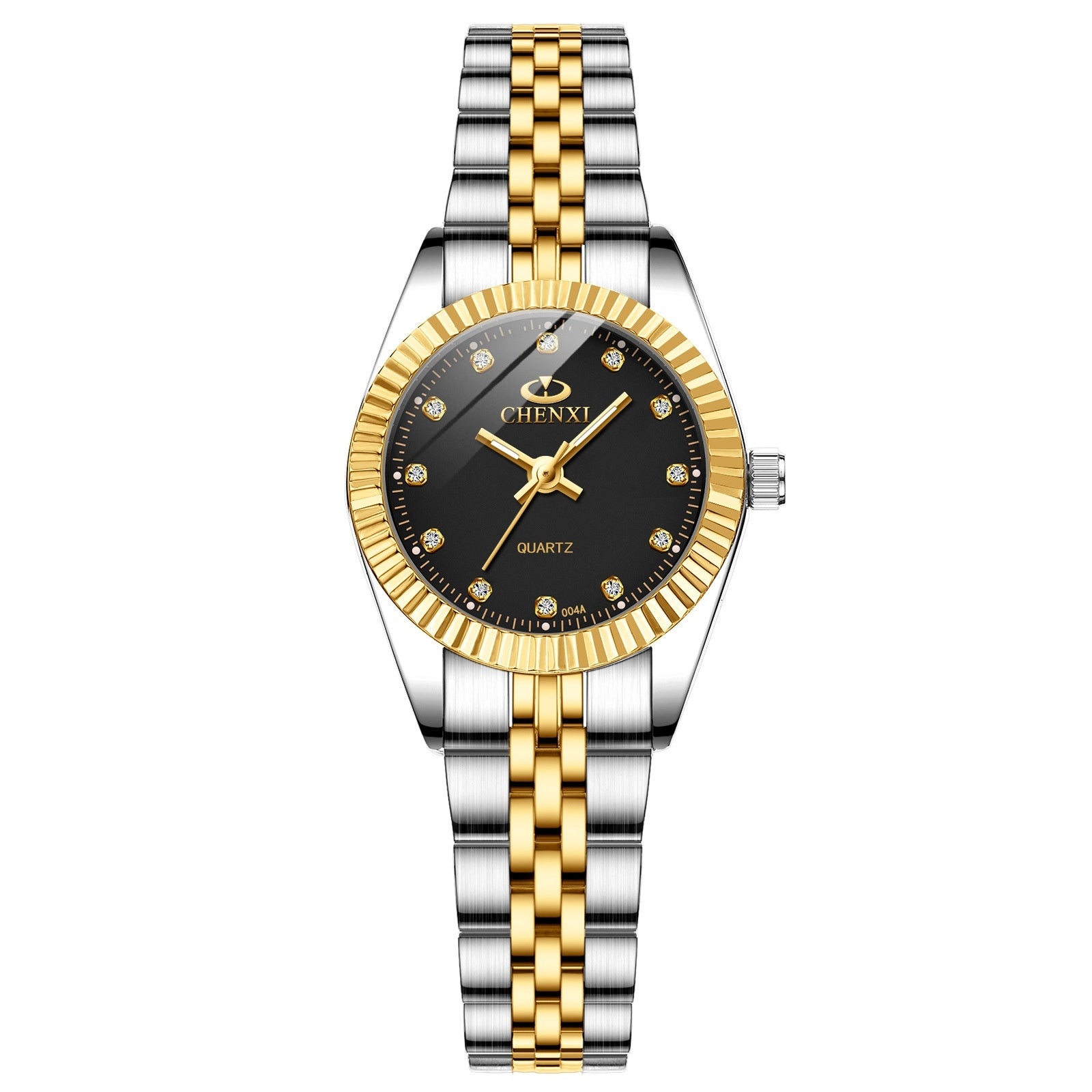 Men's and women's Quartz Rhinestone Simple Steel Belt Watch