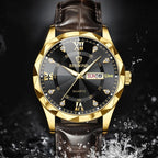 Man Luxury Fashion Waterproof Leather Band Sports Watch - Acquisti Online