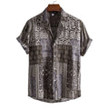 Men's Fashionable Casual Shirt Solid Color 3D Printed Men's V-Neck Collar Button-Down Shirt Short Sleeve Men's Shirt - Acquisti Online