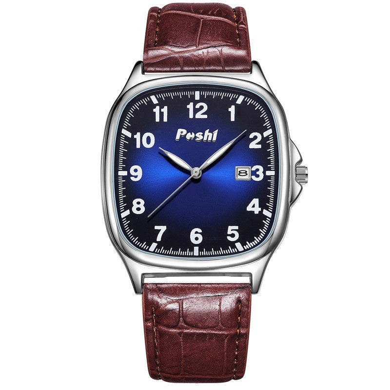 POSHI Men Quartz Watch Fashion Leather Strap Quartz Watches Waterproof Luminous Calendar Luxury Casual Sport Men's Wristwatch Male Clock - Acquisti Online