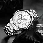 Lichtgevend waterdicht herenhorloge, stijlvol en veelzijdig quartzhorloge