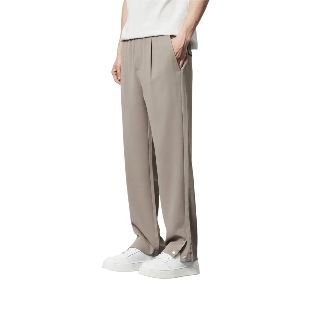 Fashion Elastic Waist Drawstring Straight Men's Casual Pants