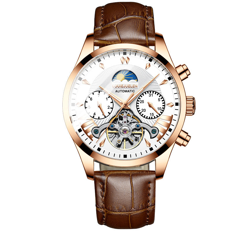 AILANGITEM Men's Business Casual Watch Automatic Mechanical Waterproof Watch Steel Band Fashion Man Watch - Acquisti Online