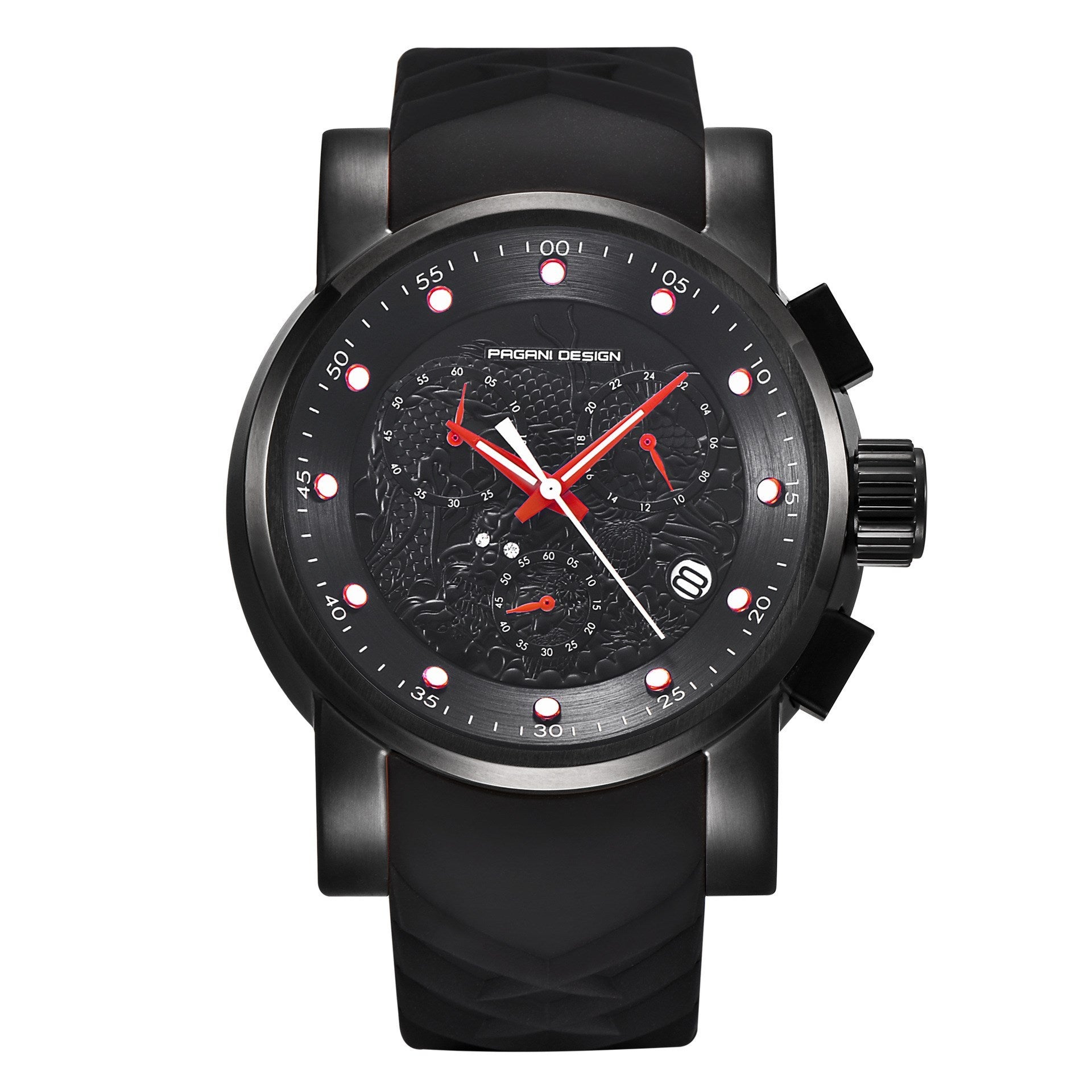 Siliconen heren outdoorhorloge met kalender sporthorloge