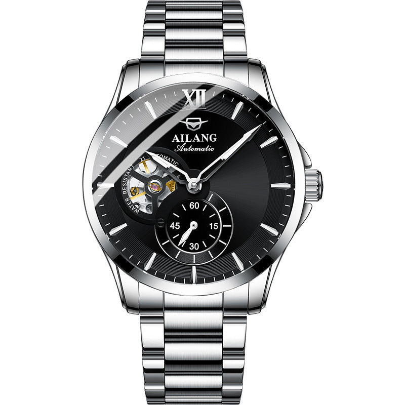AILANG Men's Business Casual Fashion Watch Automatic Mechanical Movement Watch Waterproof Steel Band Man Watch - Acquisti Online