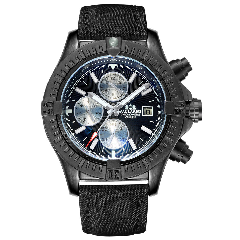 Herenmode Leren multifunctioneel herenhorloge