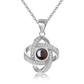 Women's Fashionable Necklace 925 Sterling Silver Crystal Four Leaf Clover Pendant Necklace Women's Nacklaces