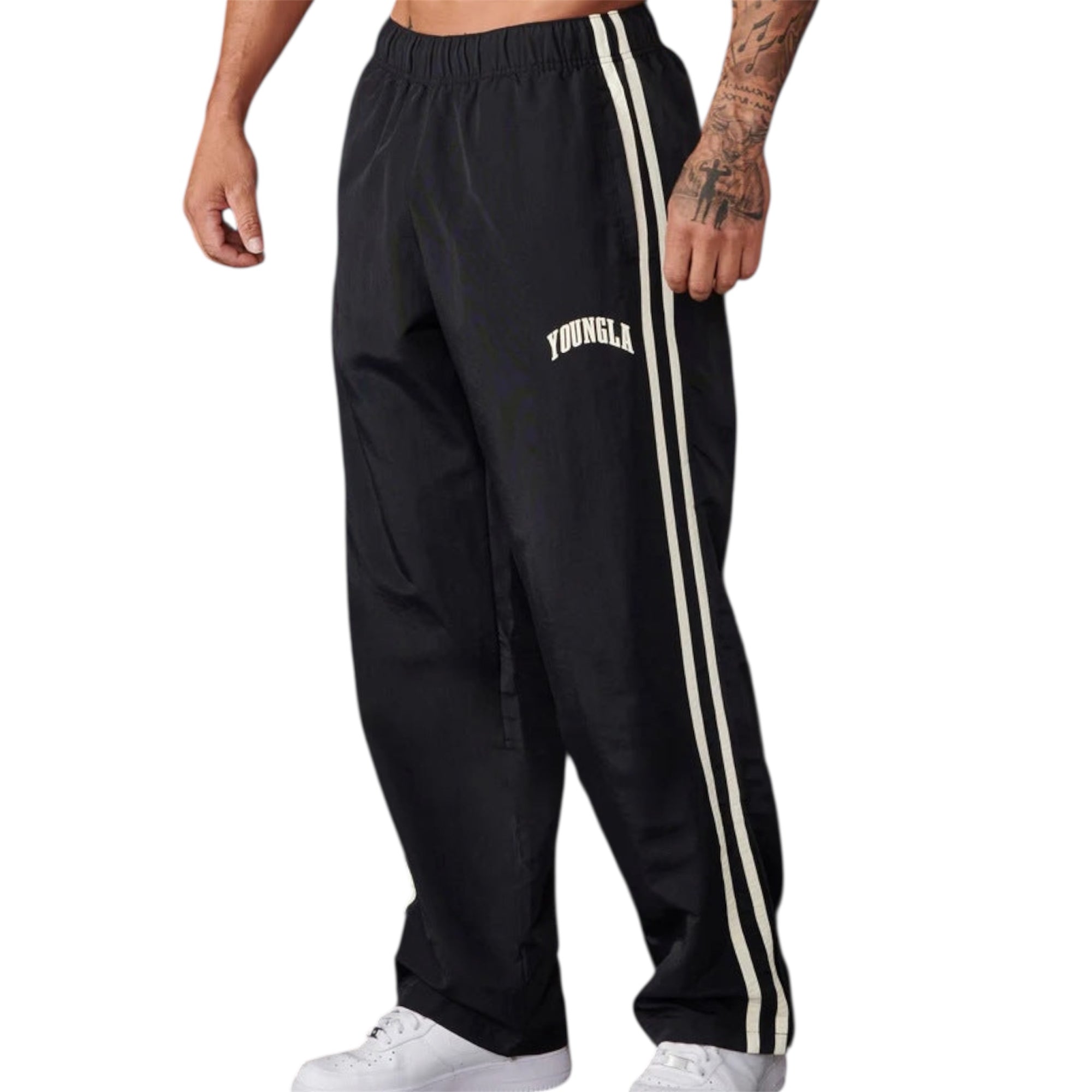 Men's Fashionable Casual Trousers Pants Solid Color Polyester Fiver Micro Elasticity Sports Pants Men's Casual Trousers - Acquisti Online