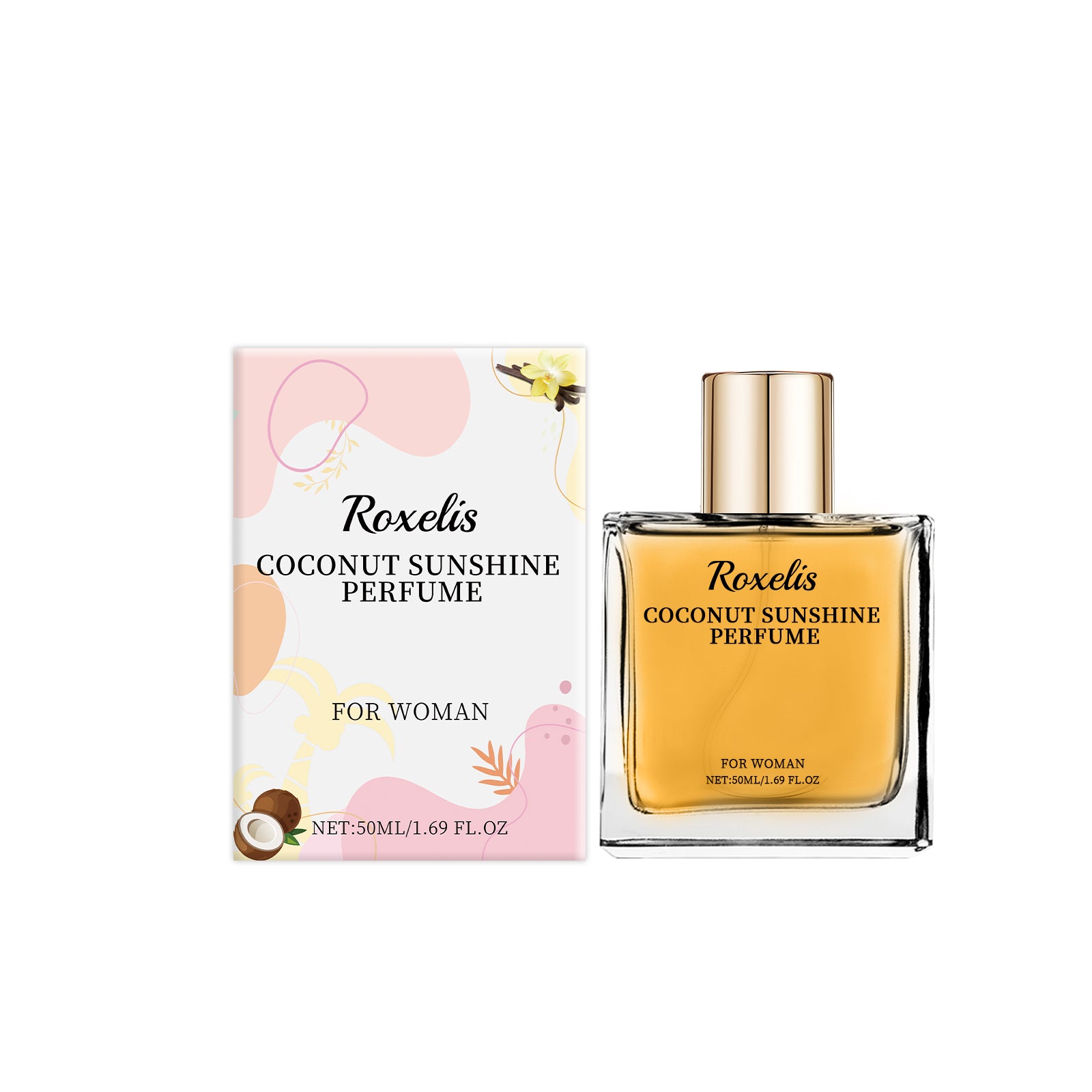 Roxelis Light Vanilla Coconut 50ml Perfume Fresh Light Fragrance Lasting Light Elegant Exudes Attractive Women's Fragrance - Acquisti Online
