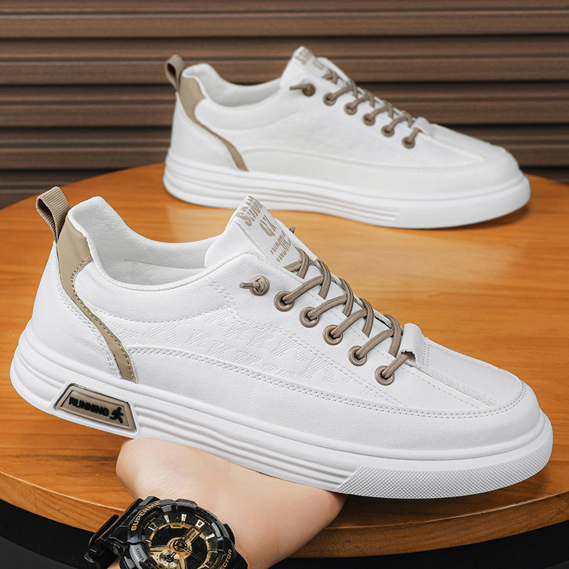 One foot men's shoes summer pilot casual shoes men's sports flat shoes anti slip waterproof white leather shoes spring - Acquisti Online