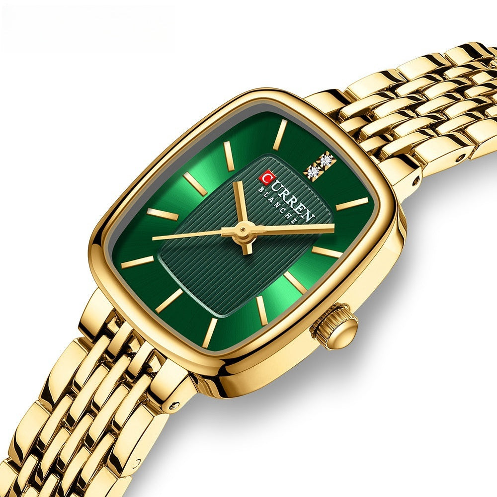 CURRN 9093 Women's Luxury Quartz Watch Fashion Leisure Diamond Simple Steel Strip Women Quartz Wristwatch