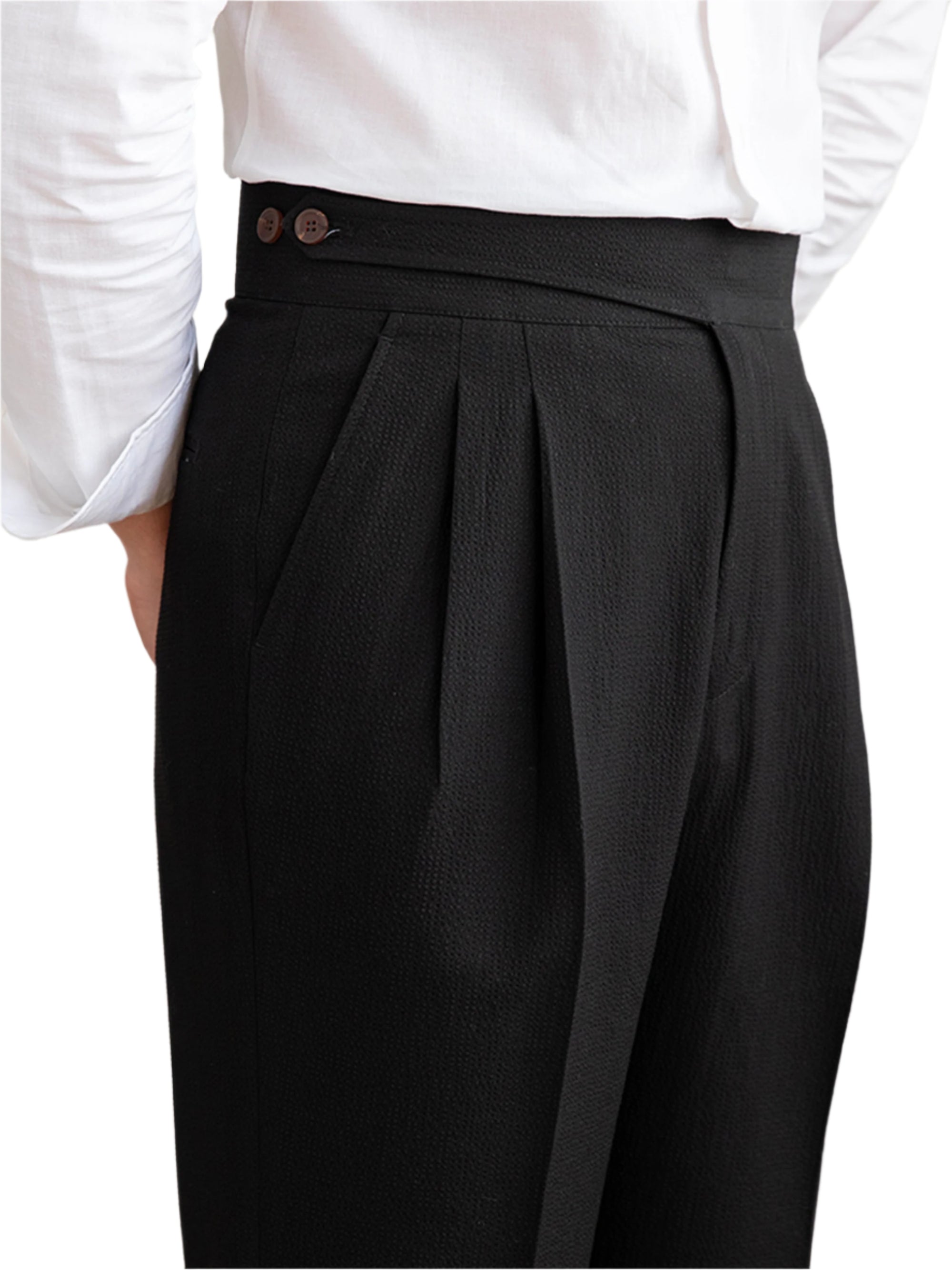 Men's Fashion Non-ironing Seersucker Casual Pants High Waist Straight Men's Pant