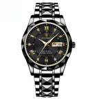 Waterdicht herenhorloge met dubbele kalender en lichtgevend quartzhorloge