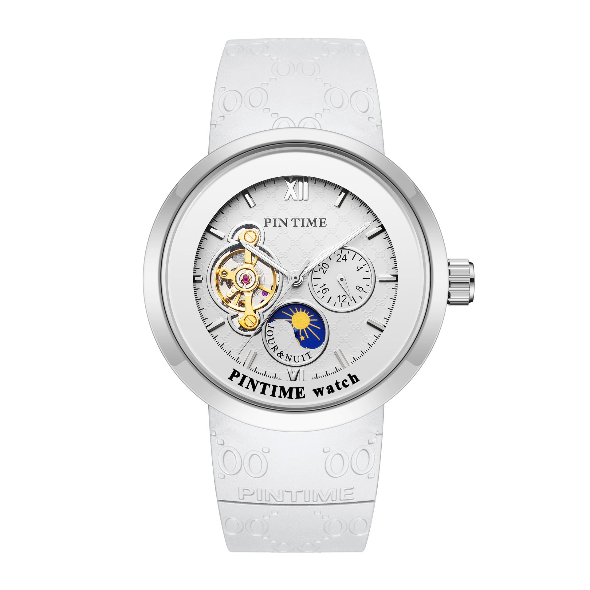 Orologio meccanico automatico da uomo a tre indicatori, impermeabile