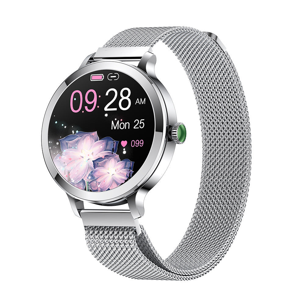 Orologio intelligente da donna AMOLED con Bluetooth, monitoraggio della pressione sanguigna e della frequenza cardiaca, Smart Remainder