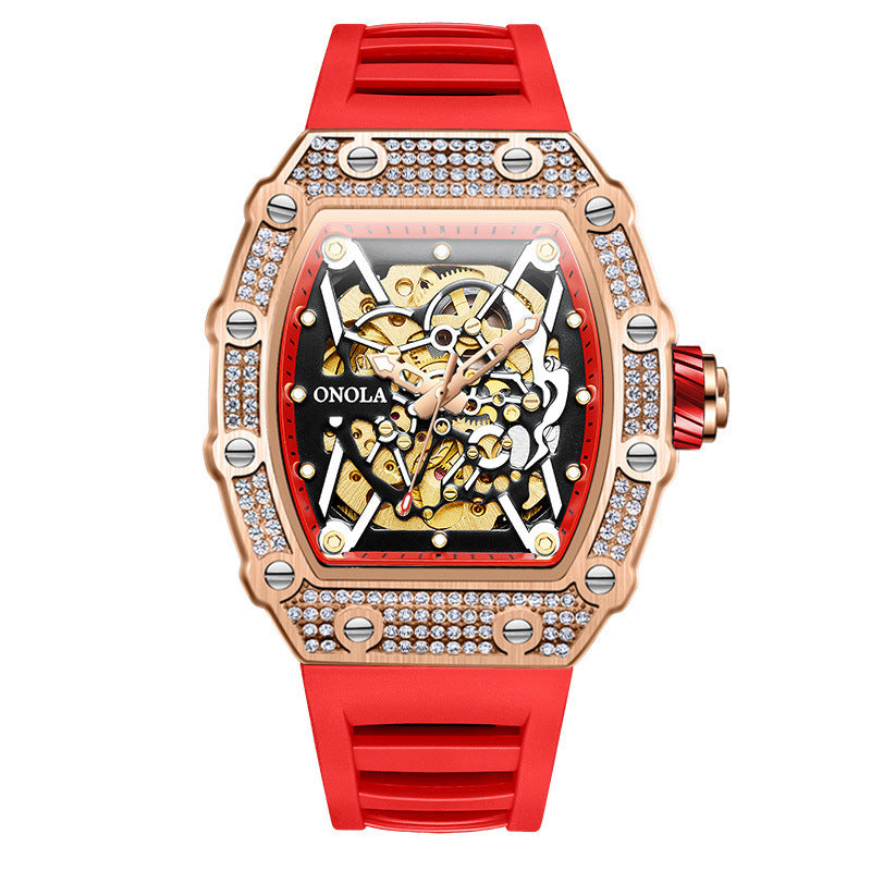 ONOLA Luxury Automatic Mechanic Fashion Men's Silicone Band Waterproof Mechanical Watch