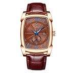 CHENXI Brand Vintage Men's Watch Retro Genuine Leather Strap Watches Roman Numerals Antique Square Men's Watches Waterproof Men's Luminous Calendar Fashion Quartz Watch - Acquisti Online