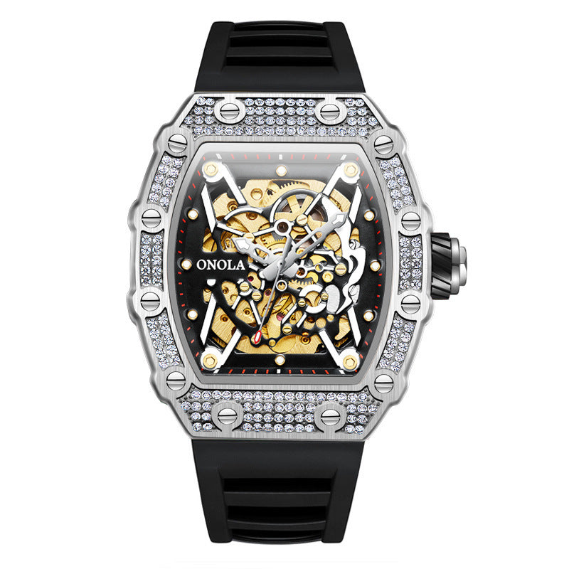 ONOLA Luxury Automatic Mechanic Fashion Men's Silicone Band Waterproof Mechanical Watch