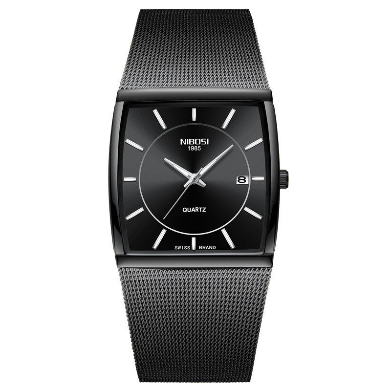 Mode herenhorloge met mesh band en quartzhorloge