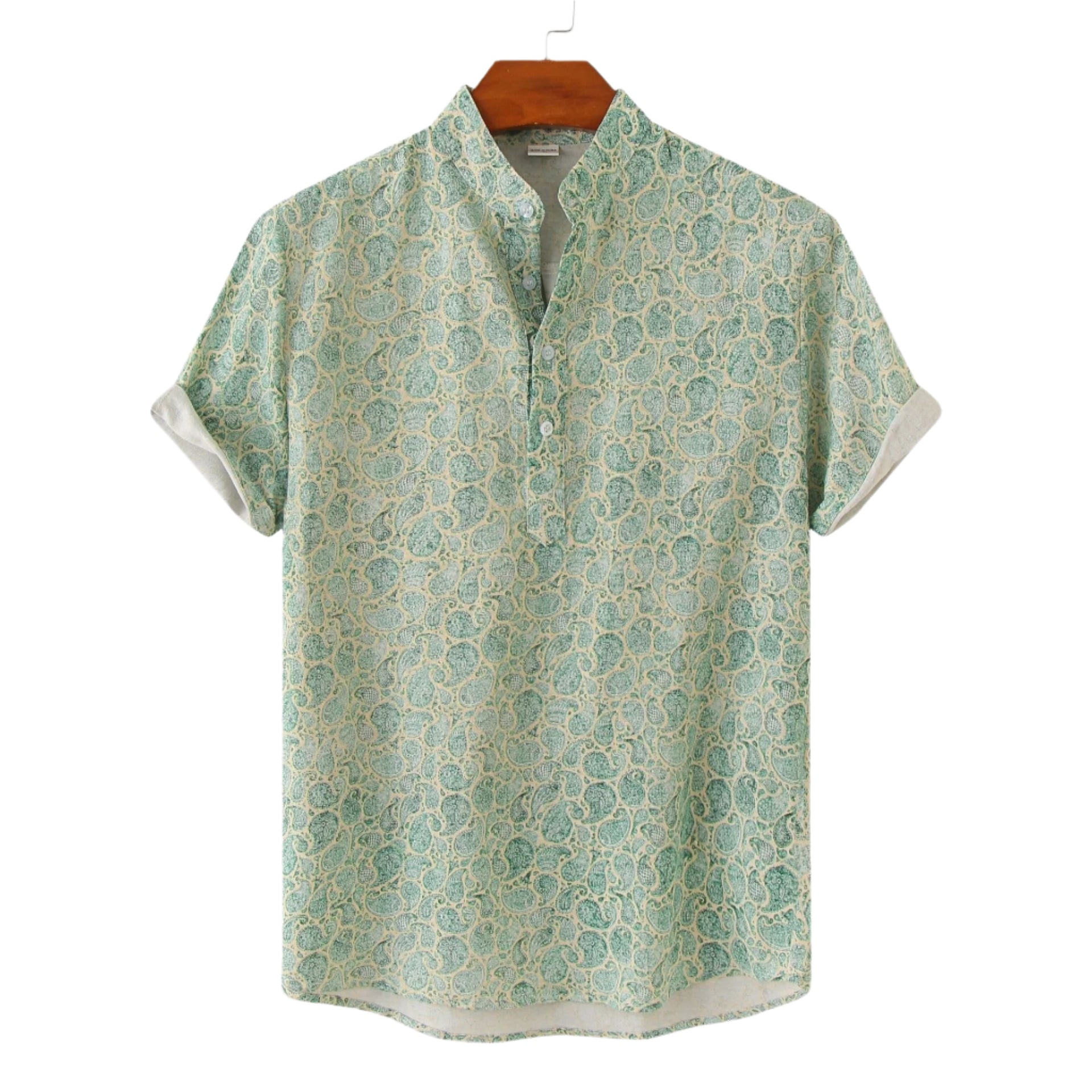 Men's Fashionable Casual Shirt Short Sleeve Striped Shirt Cotton Fabric Formal Shirts Digital Printing Men's Casual Shirt