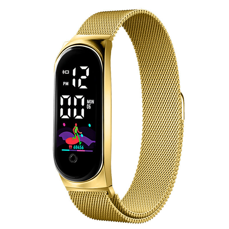 Modieus slim digitaal horloge, roestvrijstalen mesh-riem, digitaal horloge, fitnesstracker, slimme herinnering, digitaal horloge