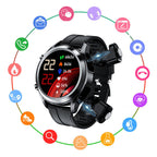 Auricolare Bluetooth da uomo con cardiofrequenzimetro, pressione sanguigna, tecnologia sportiva, orologio intelligente