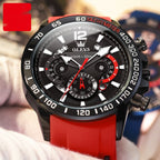 OLEVS Brand Multifunctional Waterproof Luminous Men Quartz Watch Silicone Band Multi-function Luminous Quartz Watch