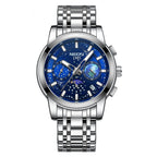 NIBOSI Luxury Men's Waterproof Luminous Chronograph Man's Quartz Stainless Steel Mens Watches