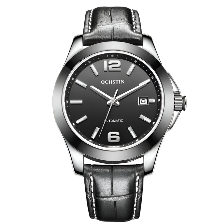 OCHSTIN Men's Automatic Mechanical Watch Original Leather Band Stainless Steel Waterproof Men Mechanical Watch