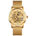 Orologio da uomo analogico SKMEI 9199, meccanico, automatico, di lusso, casual, con movimento scheletrato in acciaio inossidabile