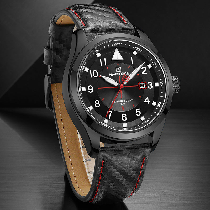 NAVIFORCE  Men's Sport Quartz Calendar Watch Leather Waterproof Clock Casual Business Luminous Wrist Watch - Acquisti Online