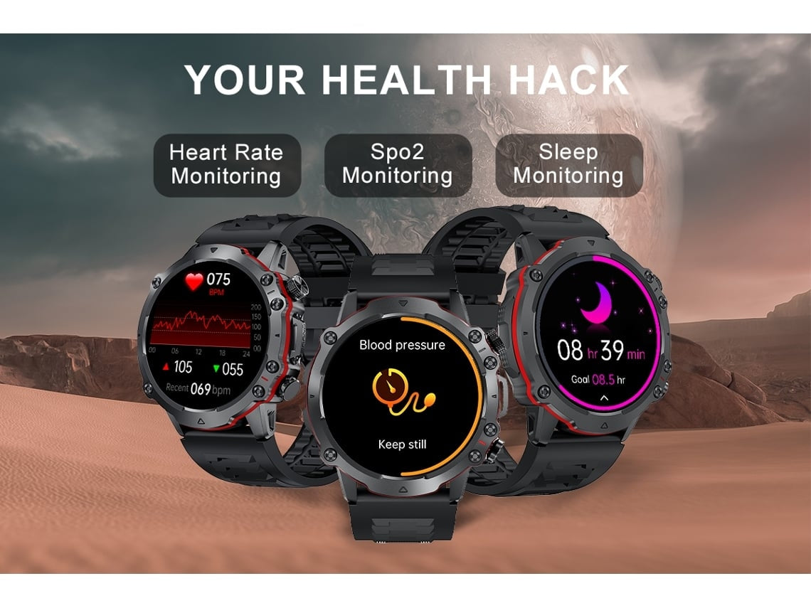 Man Multifunction Sports Bluetooth 1.43 in Amoled Display Smart Watch - Acquisti Online