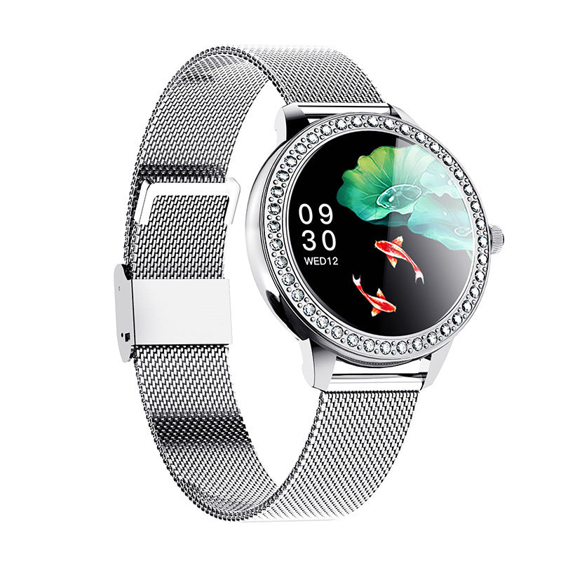 Orologio intelligente da donna con Bluetooth, chiamata BT, monitoraggio del fitness, monitoraggio della salute, design di lusso, orologio intelligente da donna realizzato in strass
