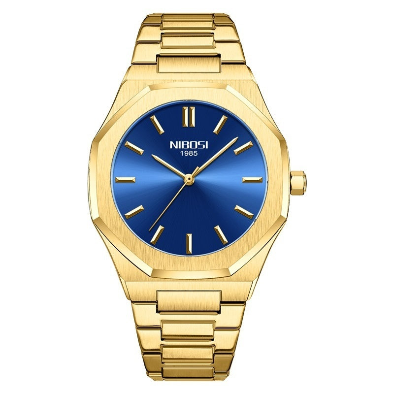 NIBOSI 2520 Stainless Steel Watch with Japanese Movement Back Chronograph Formal Men's Watch