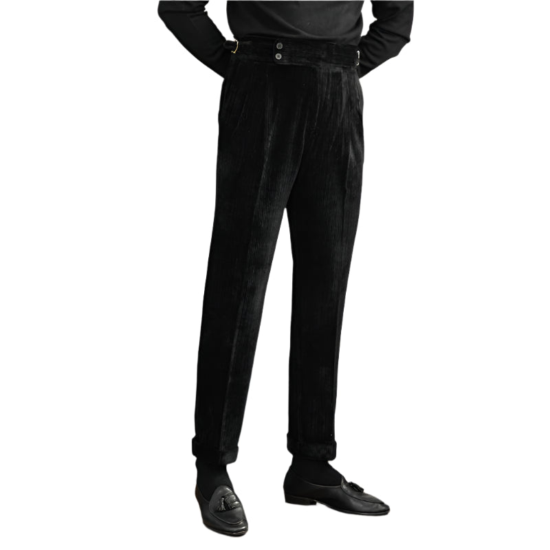 Men's Fashionable Pit Strip High-waisted Straight-leg With Casual Formal Pants Leisure Style Fashion Men's Formal Pants