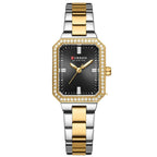 Curren Women's Quartz Wristwatches Stainless Steel Waterproof Luxury Rhinstones Women Automatic Quartz Watches