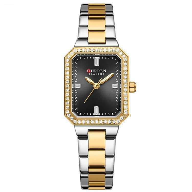 Curren Women's Quartz Wristwatches Stainless Steel Waterproof Luxury Rhinstones Women Automatic Quartz Watches - Acquisti Online