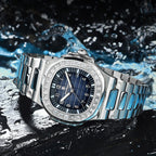 POEDAGAR Man Luxury Fashion Rhinestone Crafted Steel Band Watch - Acquisti Online